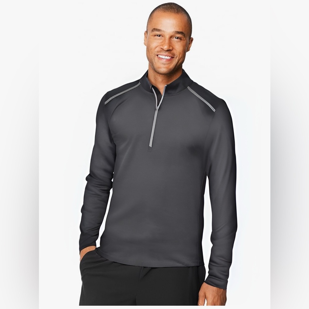 Hanes Men's Sport Performance Quarter-Zip Pullover grey size large